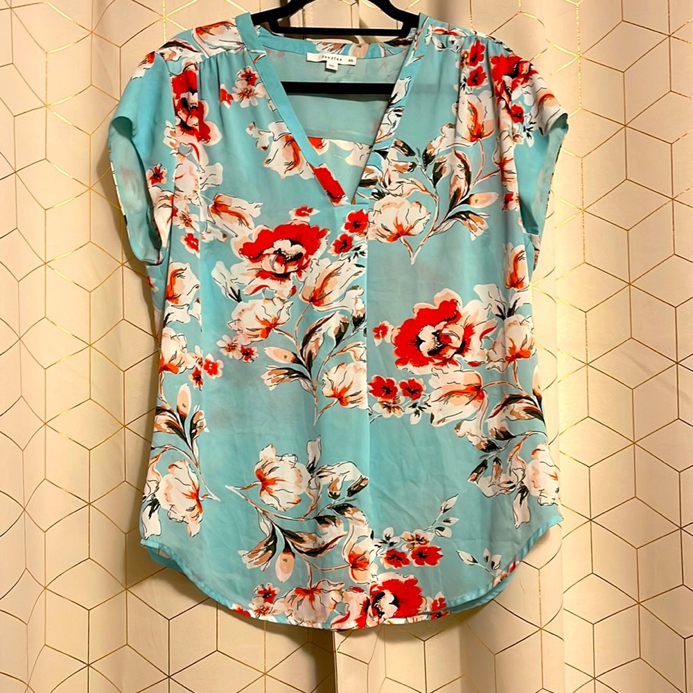 Blue Floral Blouse
